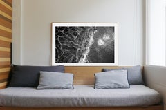 Costa arenosa del Caribe, Paisaje marino abstracto en blanco y negro, Olas soleadas, Limitado