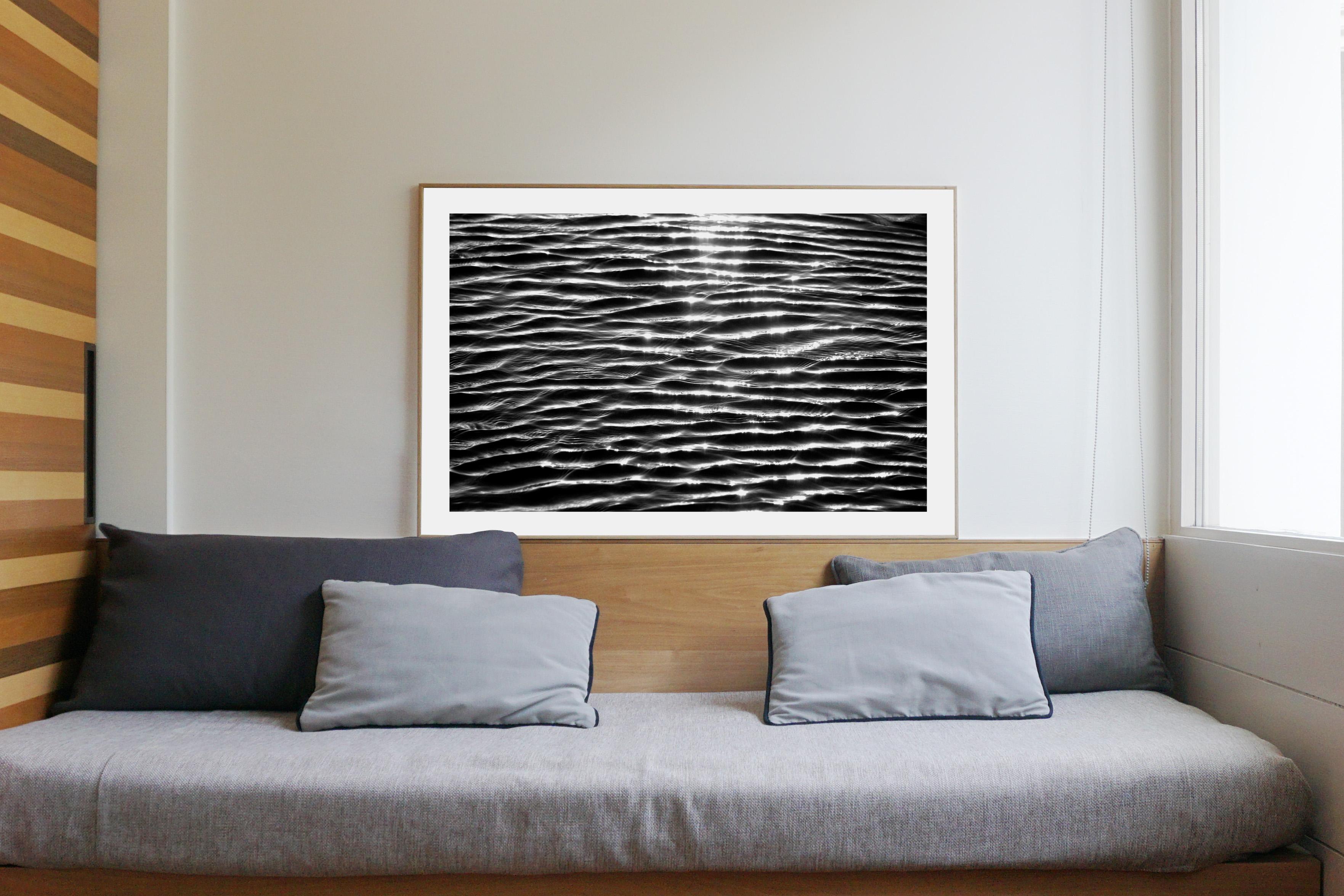 Extra Large Black and White Giclée Print of Tranquil Water Patterns, Seascape - Photograph by Kind of Cyan