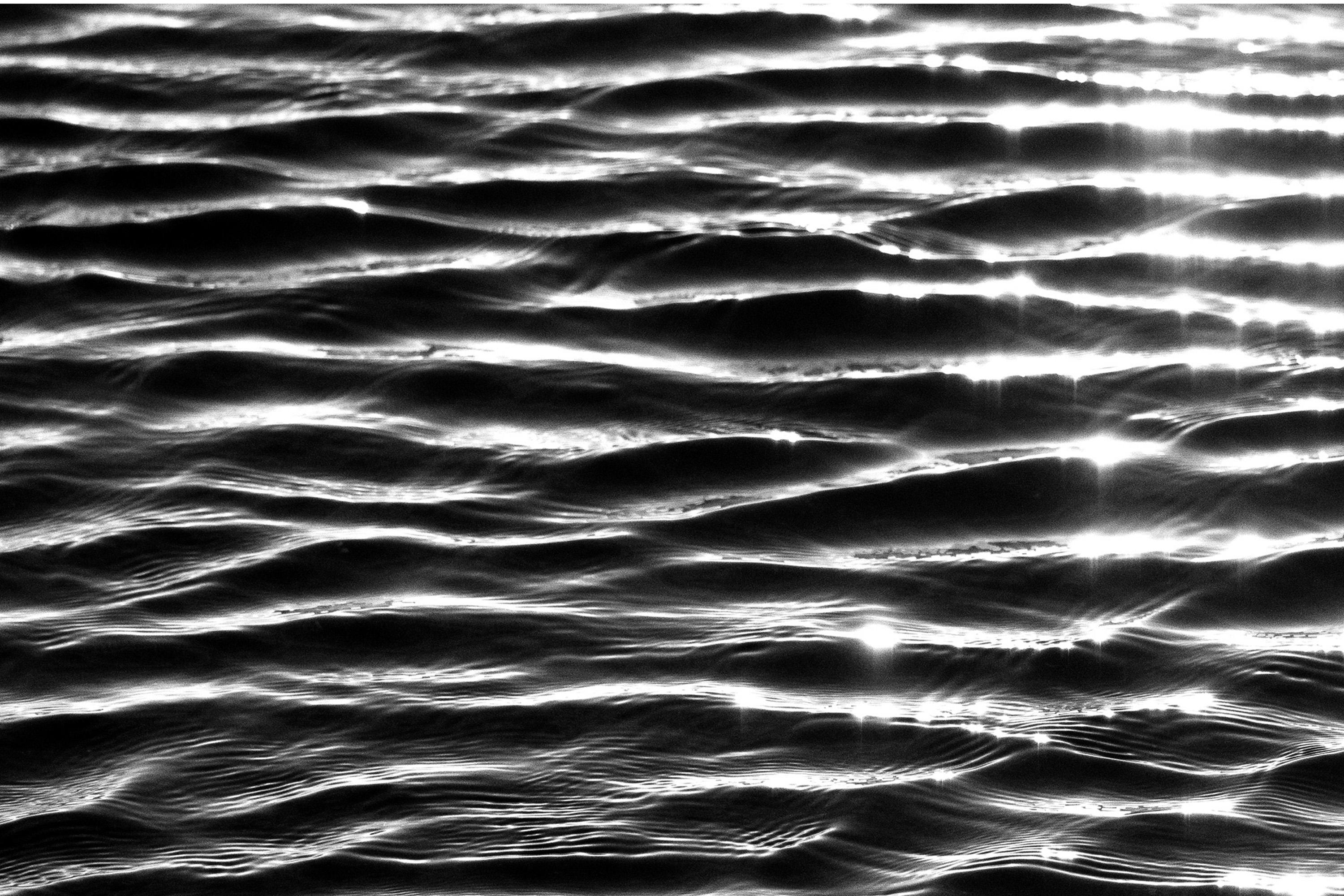 Extra Large Black and White Giclée Print of Tranquil Water Patterns, Seascape For Sale 1