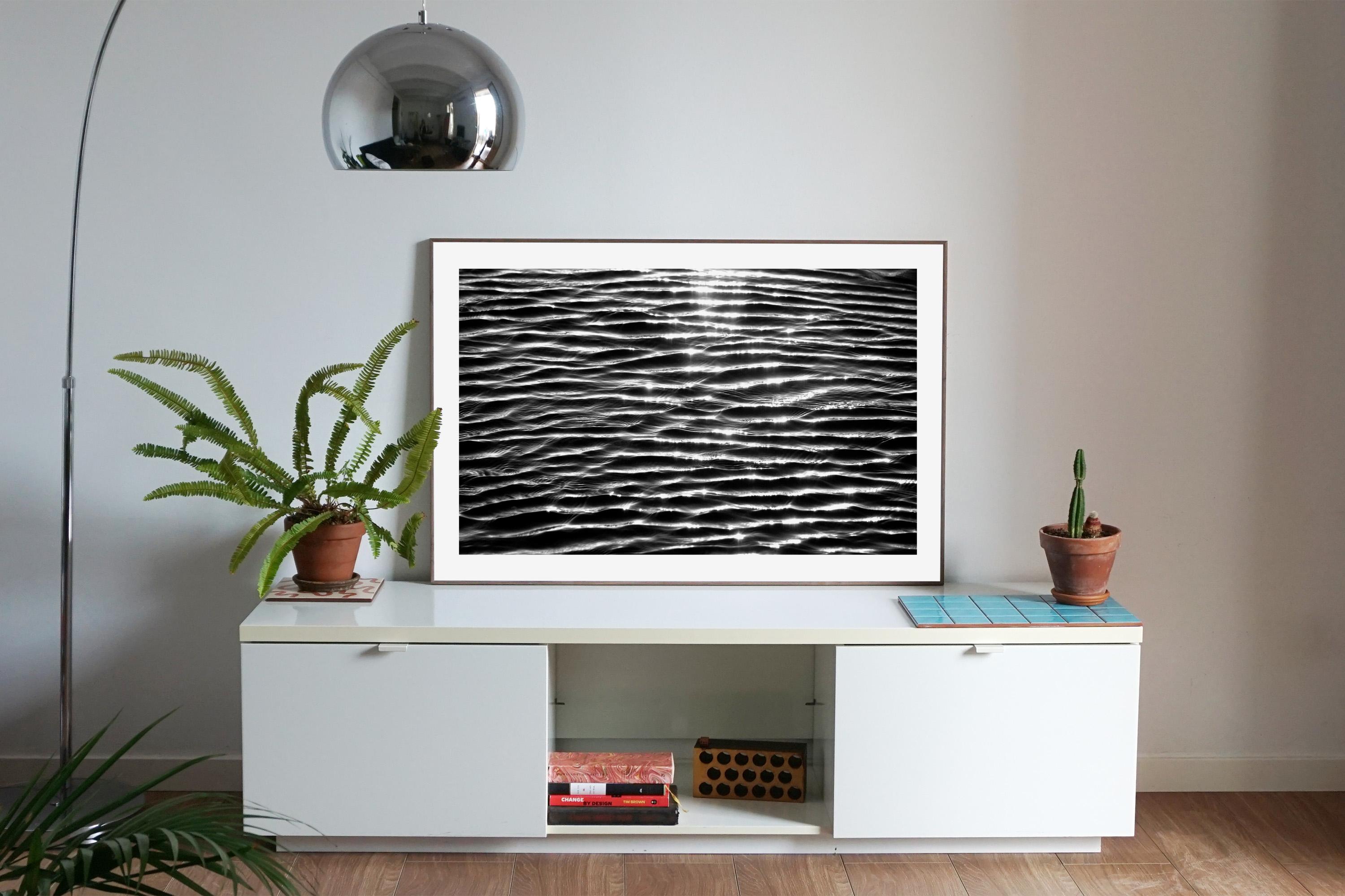 Extra Large Black and White Giclée Print of Tranquil Water Patterns, Seascape For Sale 2