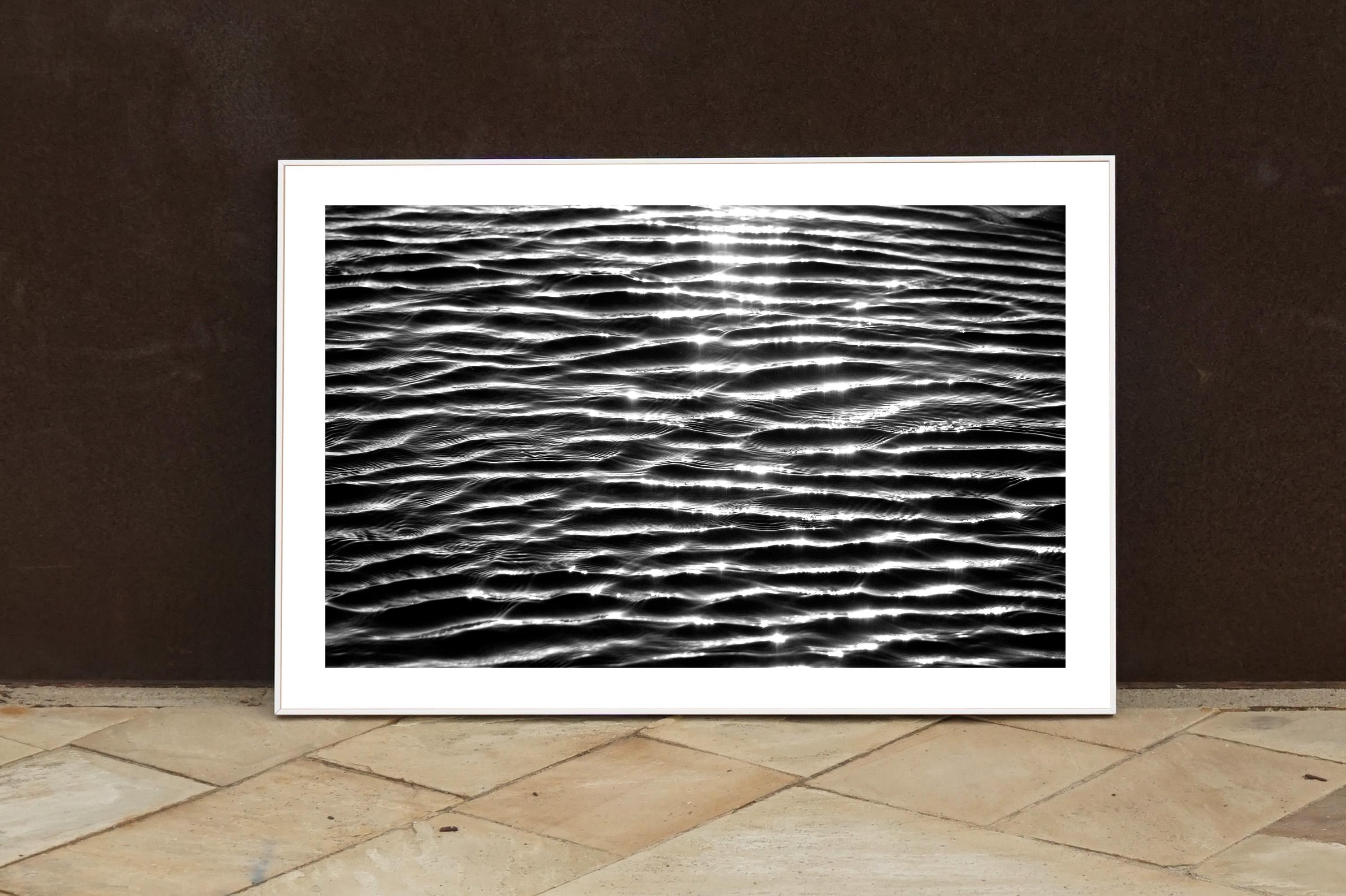 Extra Large Black and White Giclée Print of Tranquil Water Patterns, Seascape For Sale 4