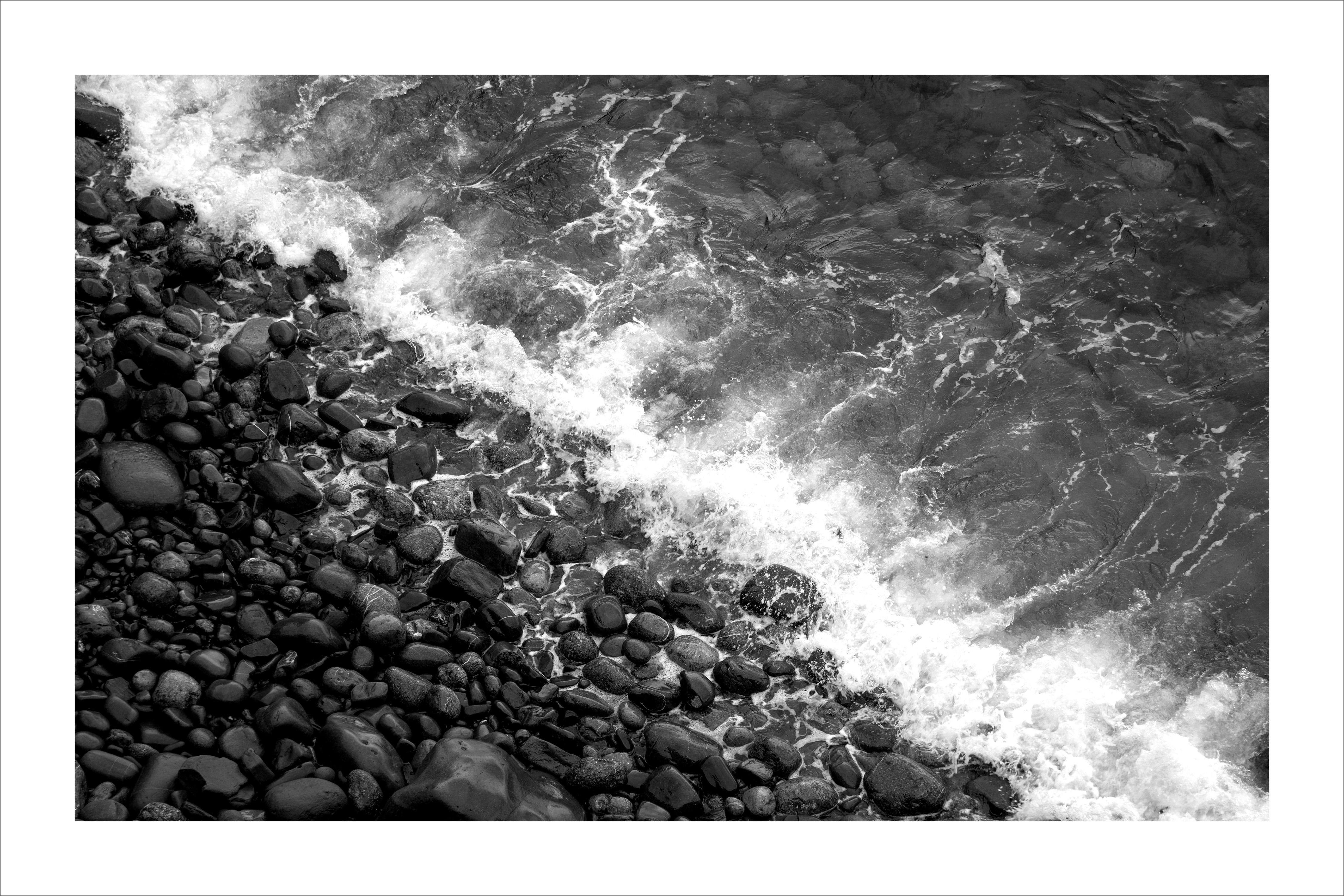 Extra Large Limited Edition Giclée Print of British Pebble Beach, Black & White