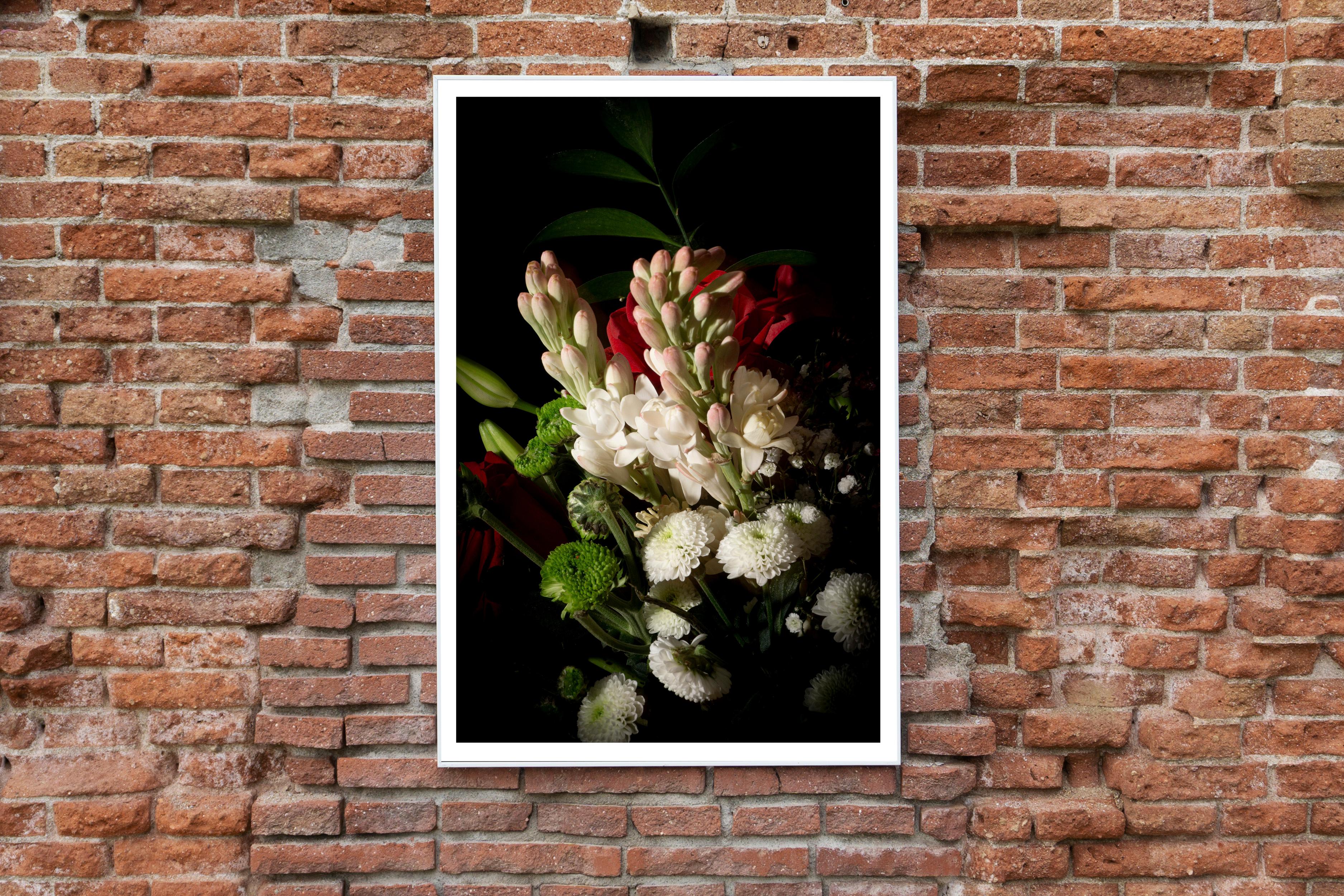 This is an exclusive limited edition color Giclée print, printed on matte photographic paper.

This exquisite still life photo, shows a classy bouquet beautifully lit with soft light.

The print measures 36 x 24 inches total, with an image size of