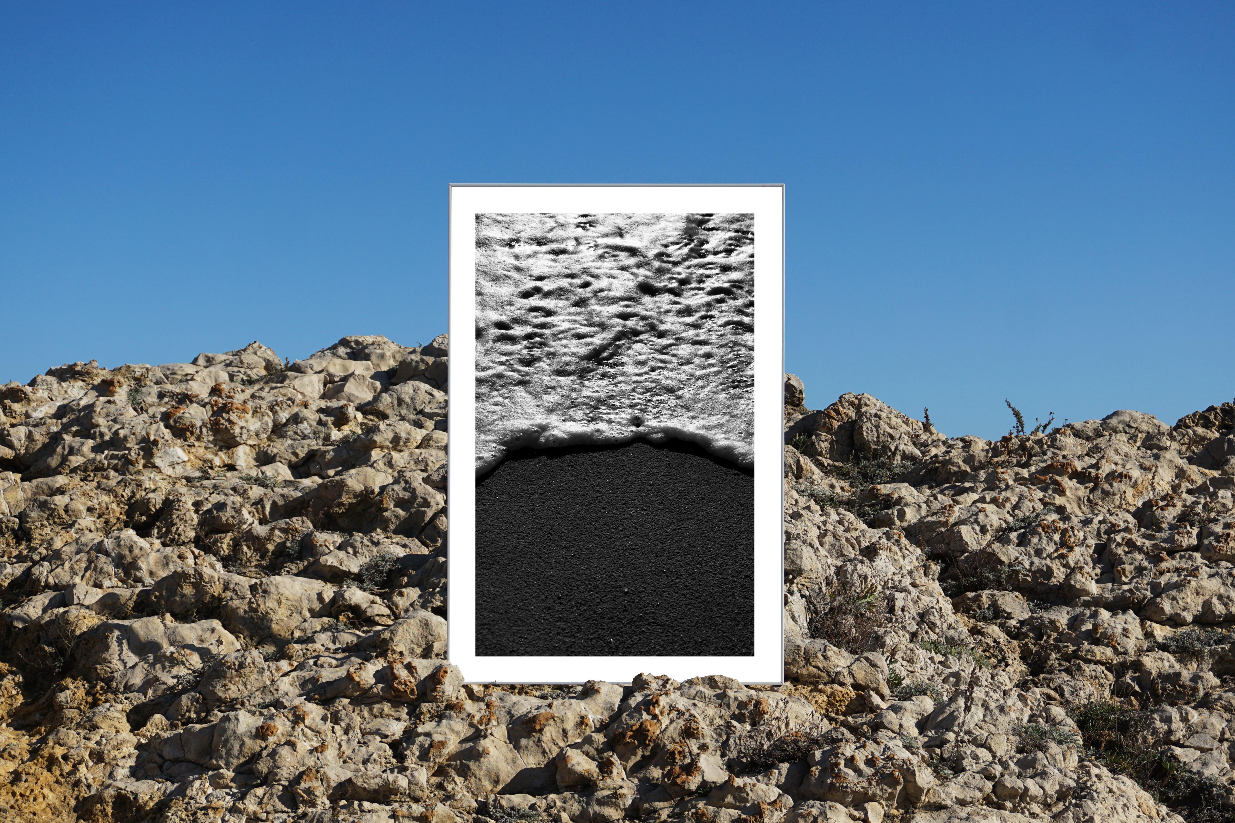 Large Vertical Black and White Seascape of Foamy Shore, Sugimoto Style, Shore For Sale 2