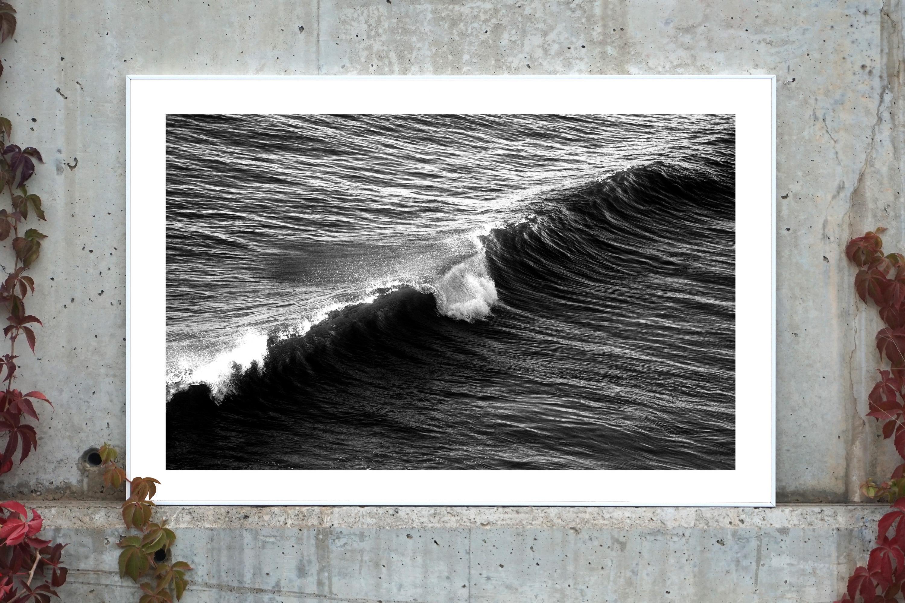 Long Wave in Venice Beach, Black and White Giclée Print on Matte Cotton Paper   - Photograph by Kind of Cyan