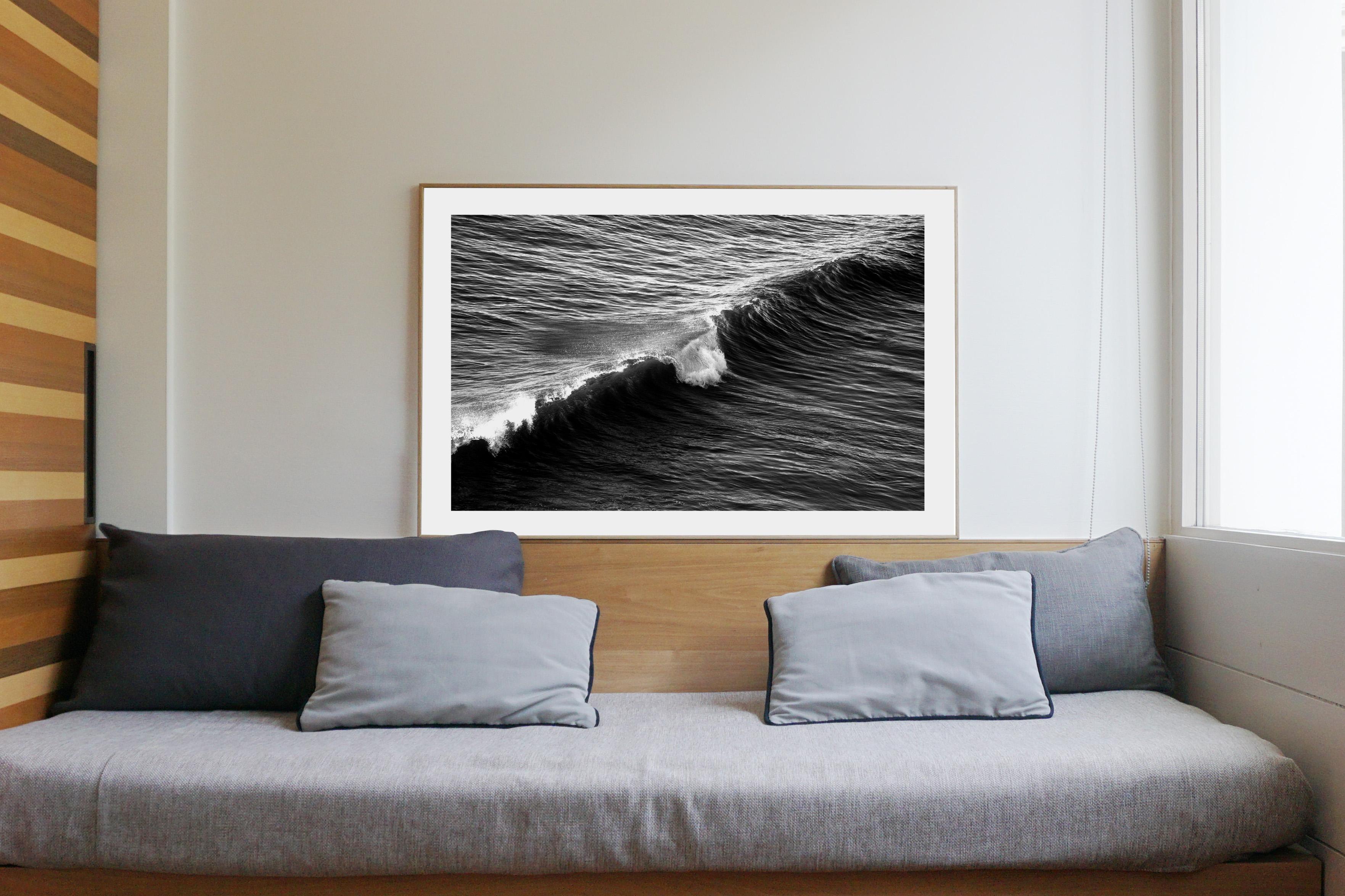 Long Wave in Venice Beach, Black and White Giclée Print on Matte Cotton Paper   - Photorealist Photograph by Kind of Cyan