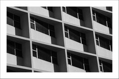 Minimalist Architecture Grid, Black and White, Hotel Photography, Miami Pattern