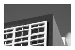 Minimalist Geometric Building, Black and White Bauhaus Architecture, Tropical