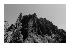 Rocky Desert Mountain, Black and White Landscape Photograph of Atlas, Morocco