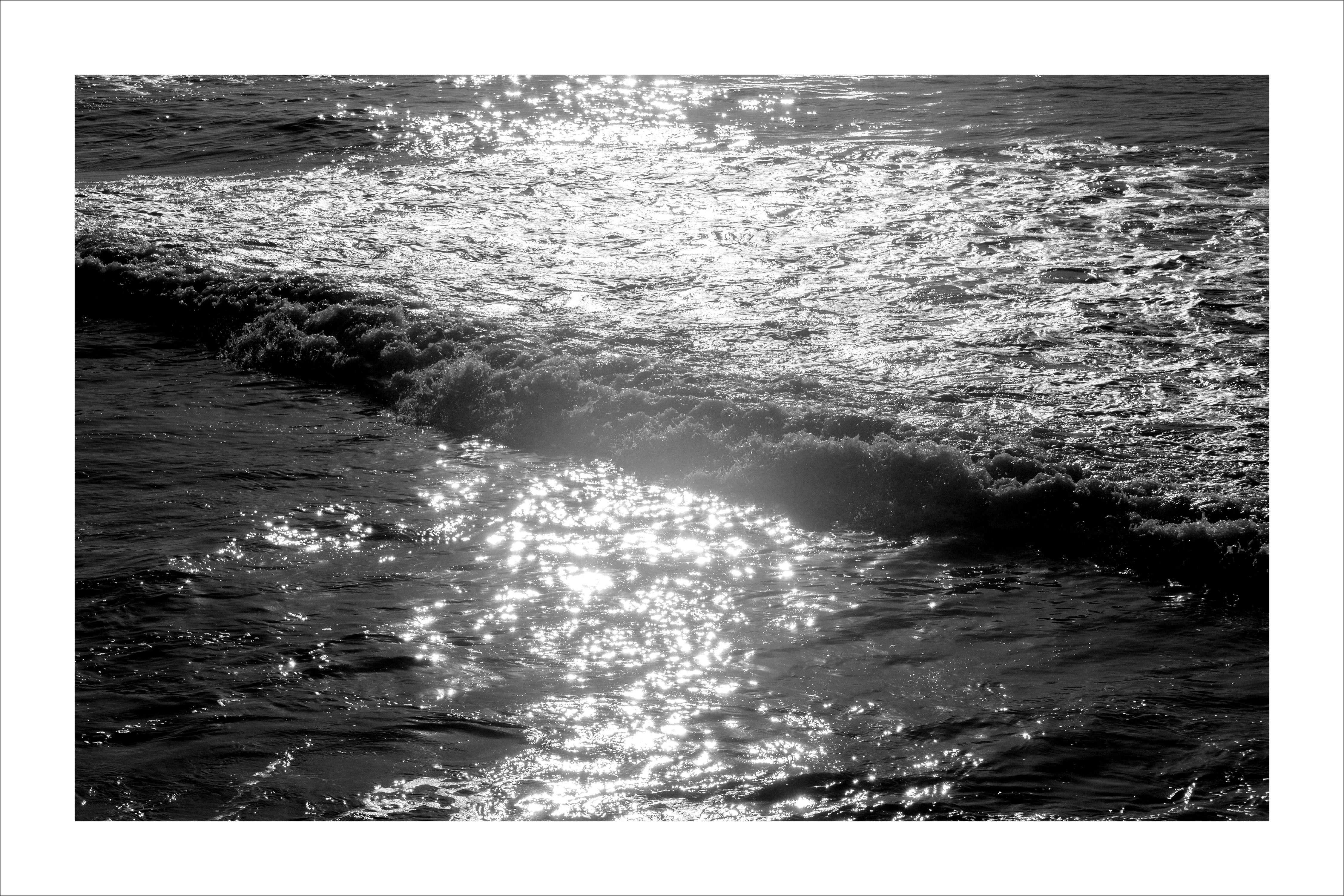 Seascape Black and White Giclée Print, Pacific Sunset Waves, Limited Edition