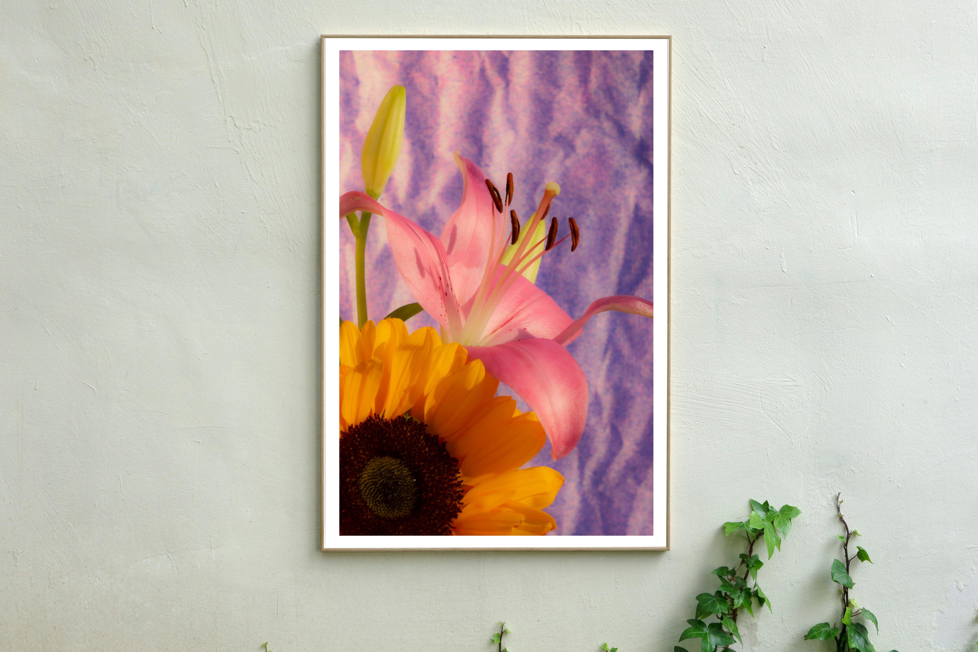 Sunflower Lily, Nineties Style, Vivid Tones Bouquet, Limited Edition Giclée  - Print by Kind of Cyan
