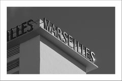 The Marseilles, Miami Art Deco Hotel, Tropical. Architecture, French Typo, B&W