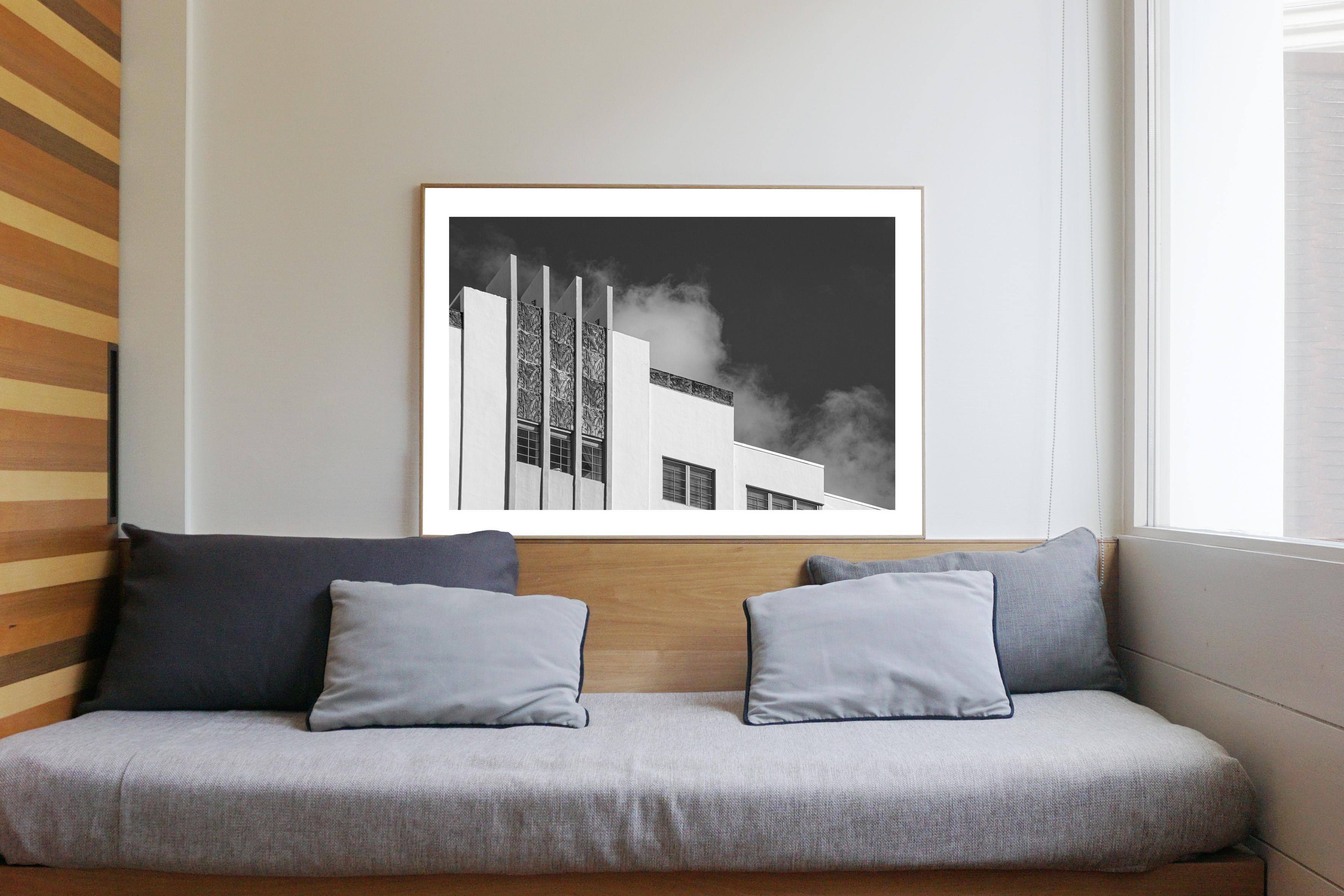 This is an exclusive limited edition black and white Giclée print, on 100% cotton Hahnemühle Photo Rag Fine Art matte paper.

This series of black and white photographs capture stunning minimalist Art Deco buildings in Miami Beach. The building's