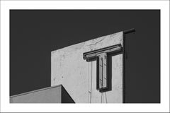 Tropical Art Deco Neon Lights, Black and White Photography, Vintage Miami Hotel