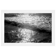Water Reflection, Seascape Black and White Giclée Print, Pacific Sunset Waves