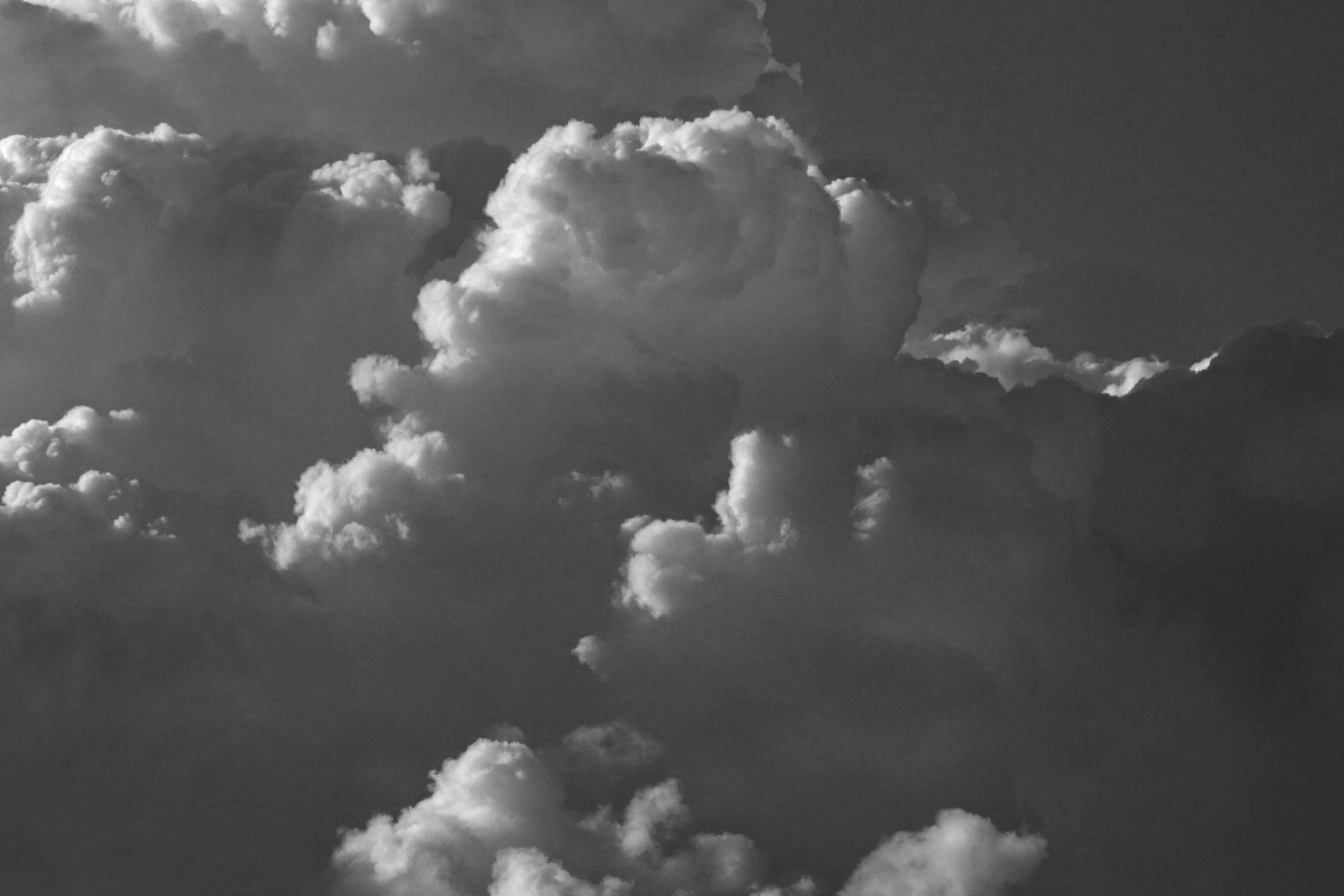 black and white cloudy sky