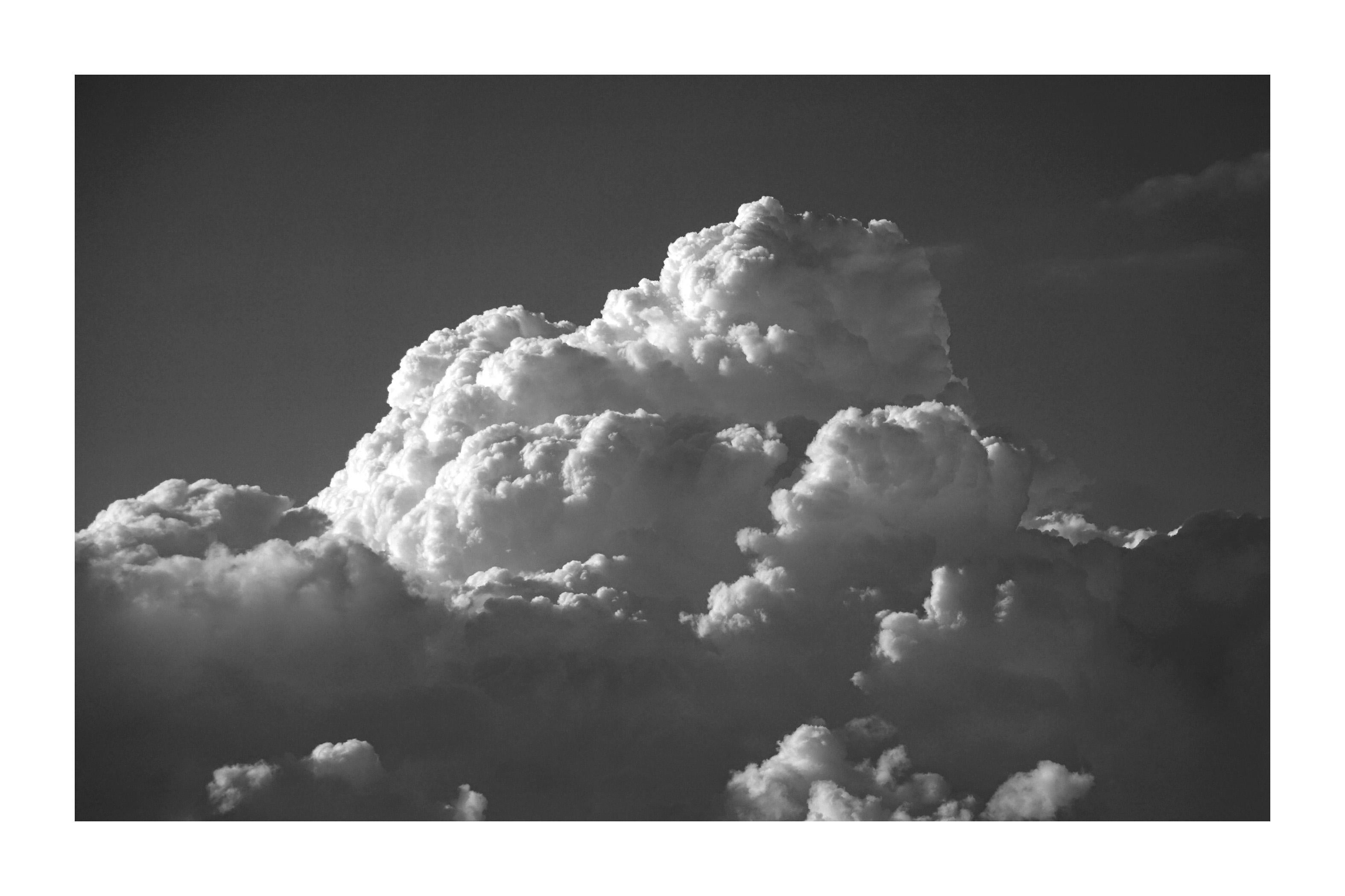 Black and White Photograph Kind of Cyan - Zen Clouds Landscape in Black and White, Limited Edition Giclée Print, Sky Scape (Paysage de ciel)