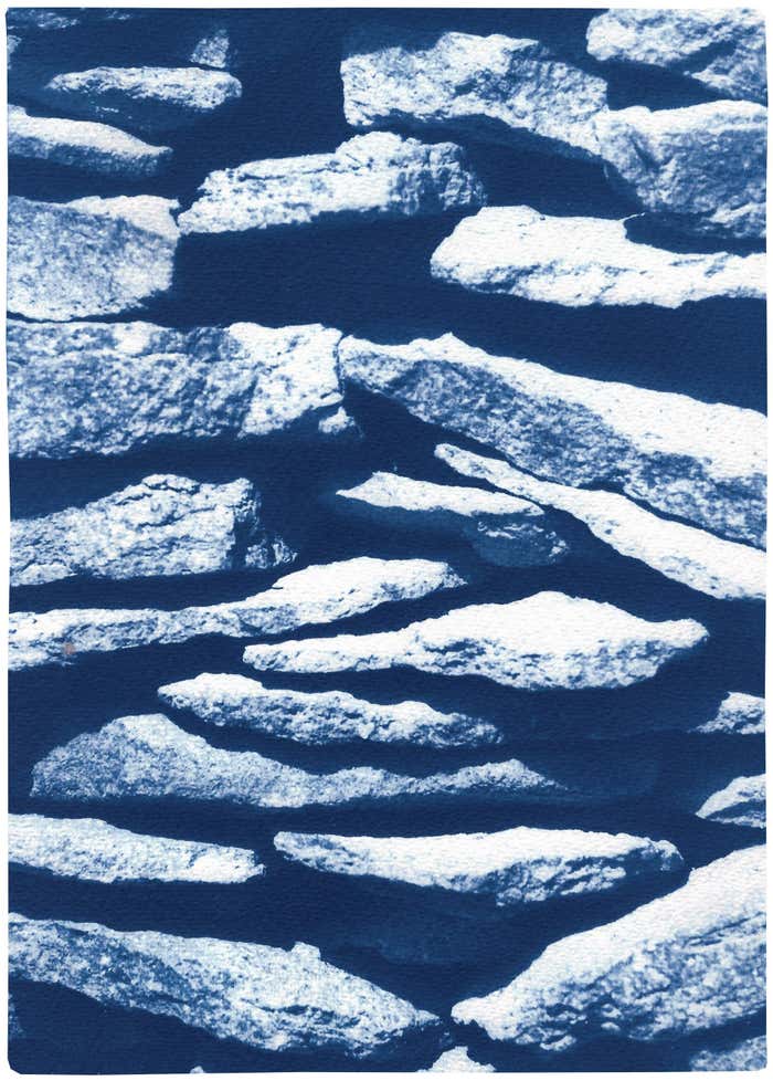 Kind of Cyan - 2021, Limited Edition Cyanotype of Flat Stone Stack ...