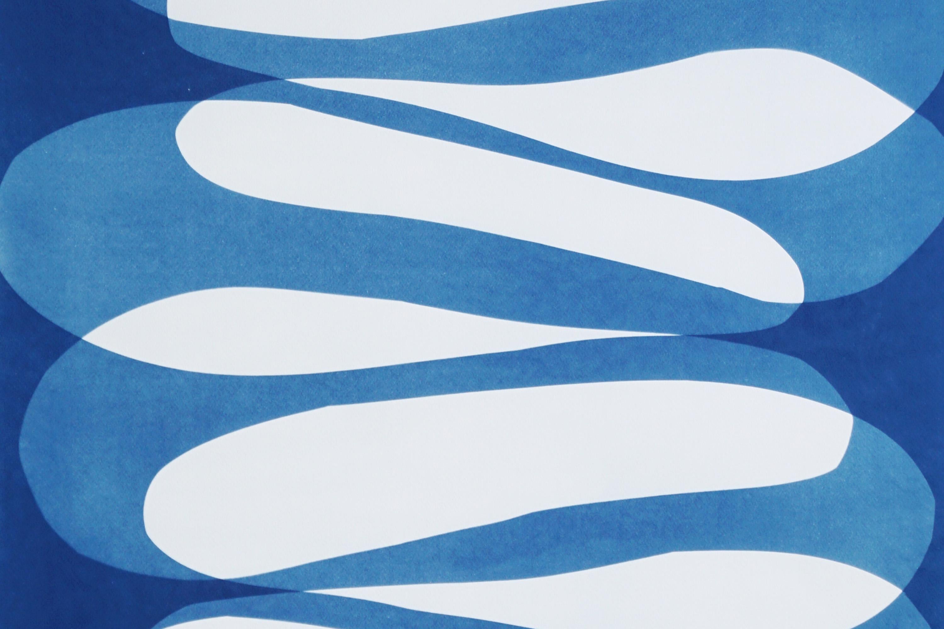 Better Together, dittico minimalista in blu, forme astratte moderne in cianotipia in vendita 3