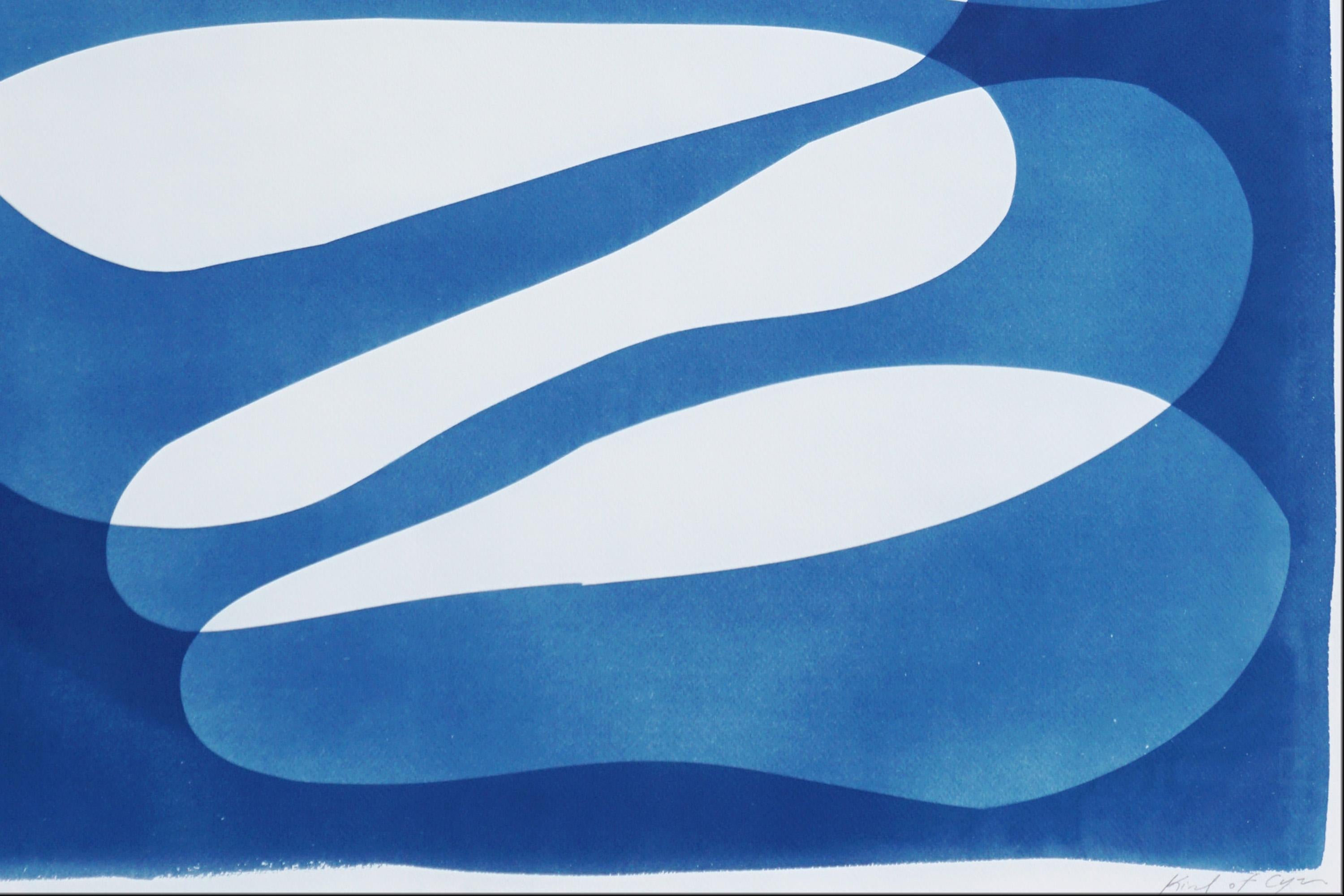 Better Together, dittico minimalista in blu, forme astratte moderne in cianotipia in vendita 4