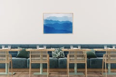 Blue Mountains, Nature Inspired, Calming Landscape Cyanotype Monotype on Paper
