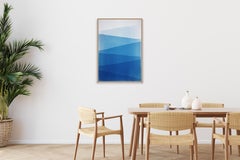 Blue Mountains, Nature Inspired, Calming Landscape Cyanotype Monotype on Paper