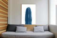 Blue Upright Desert Cactus, Extra Large Cyanotype Print in Blue Tones, Botanic