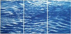 Colorado River Triptych of Refreshing River Flow, Handmade Nautical Abstract 