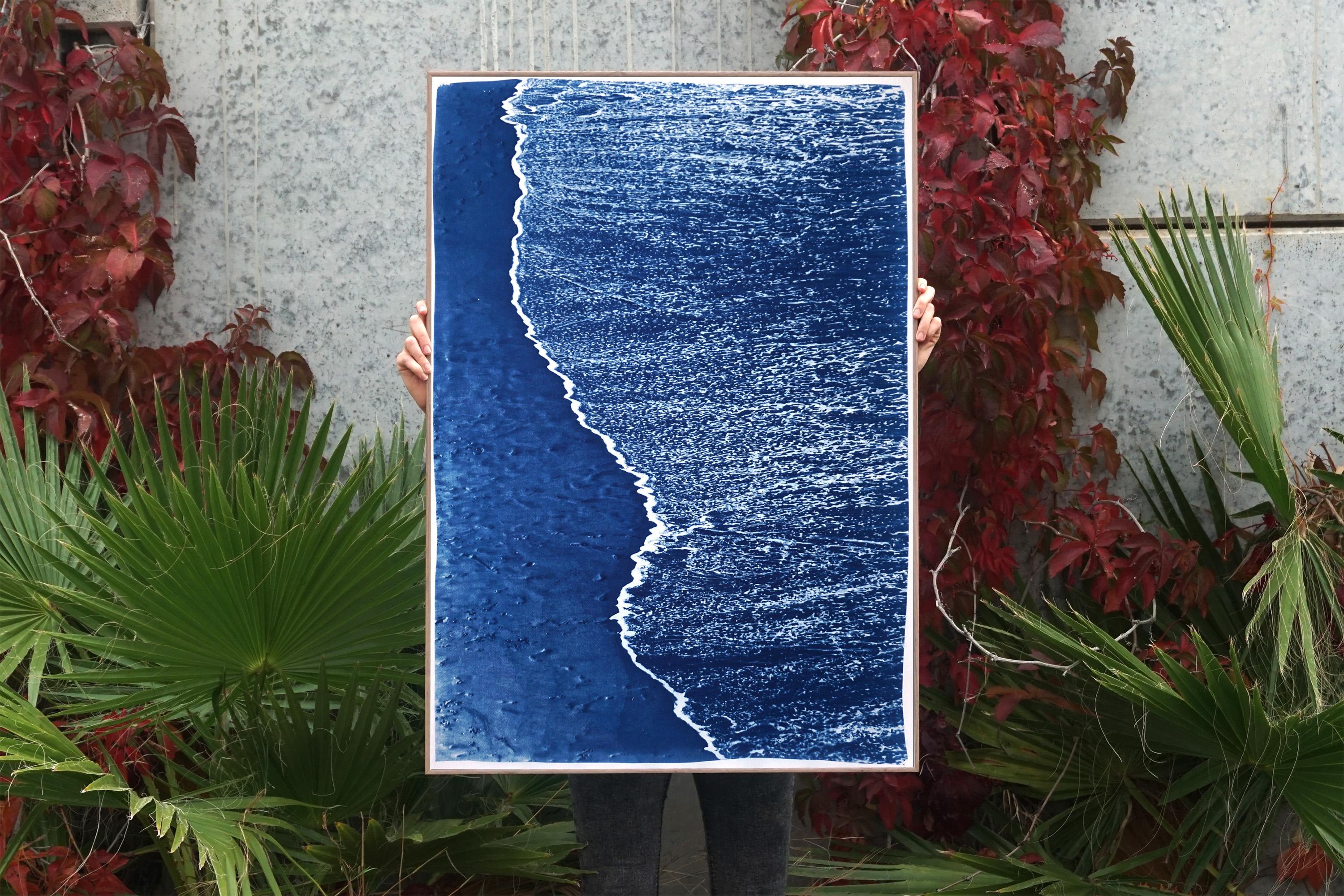 Schiuma di spiaggia della Costa Rica, paesaggio marino, blu minimale, stampa in edizione limitata - Art di Kind of Cyan