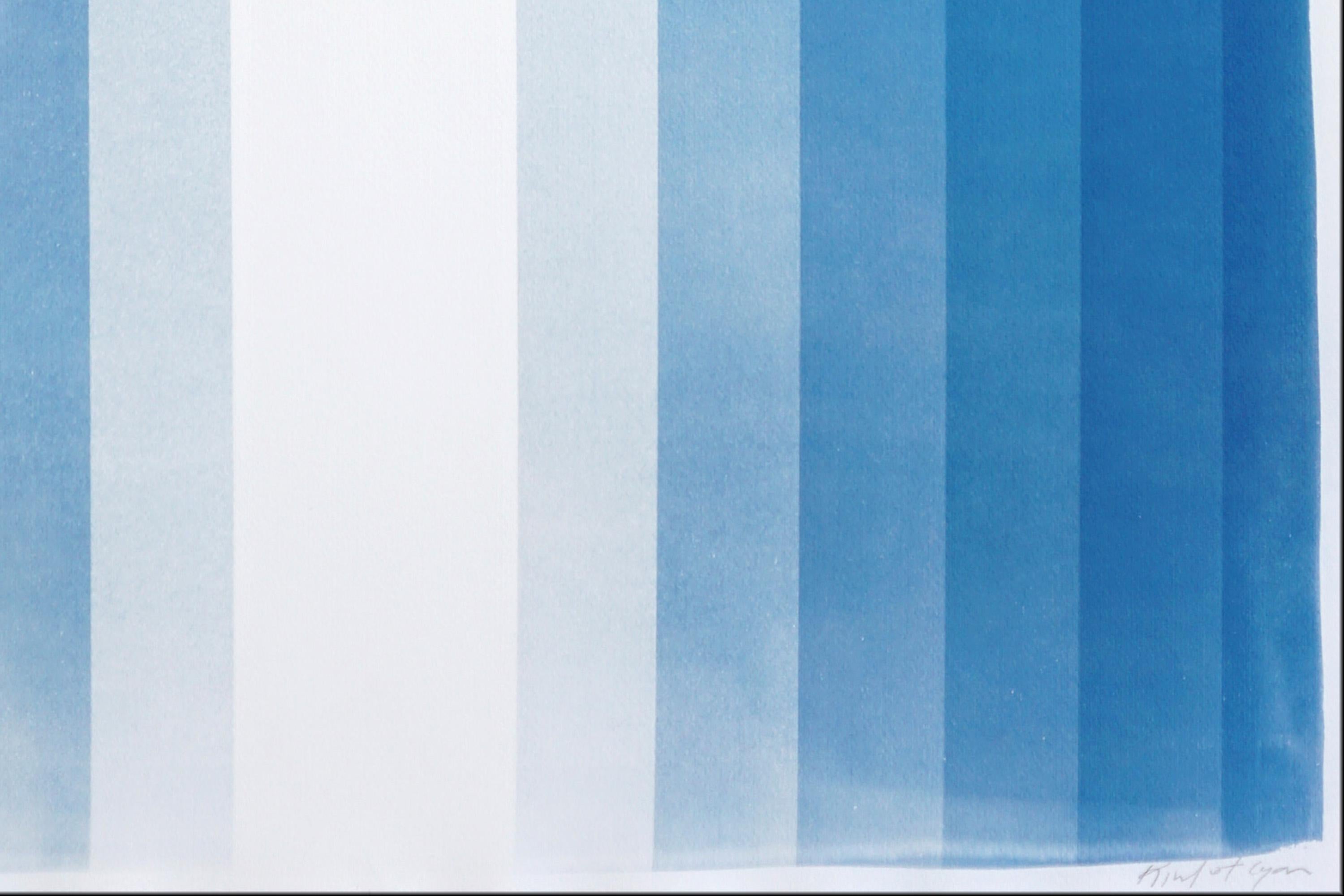 Double Portals, Cyanotype Diptych, Abstract Geometric, Blue Minimalism on Paper in vendita 6