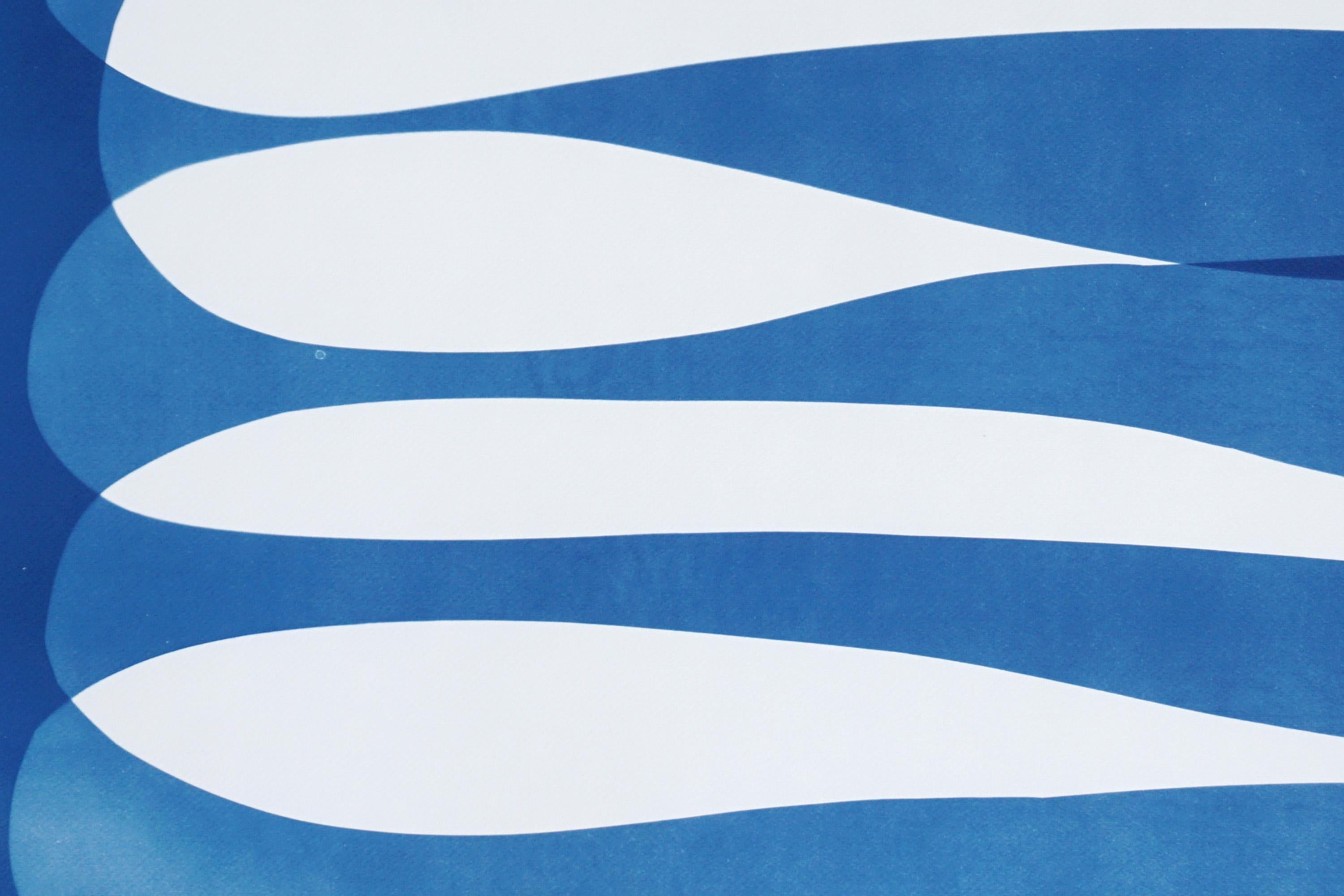 Drift Apart, Infinity Elipse in Blue Tones, Horizontal Diptych, Minimalist Style For Sale 4