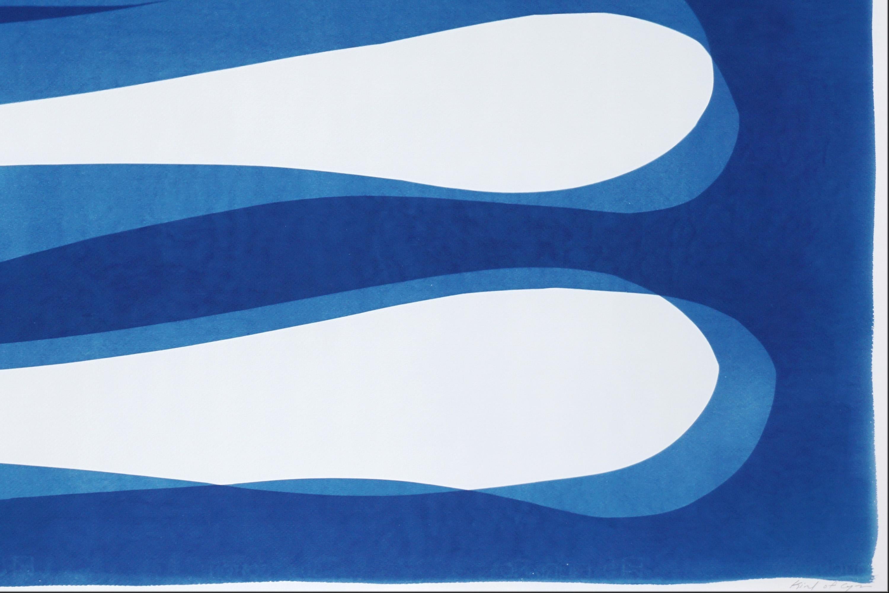 Drift Apart, Infinity Elipse in Blue Tones, Horizontal Diptych, Minimalist Style For Sale 5