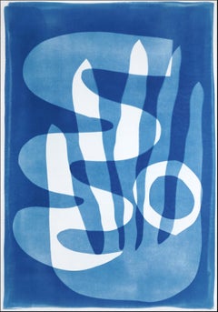 Océano brumoso, Código místico en azul y blanco, Modernismo desértico, Cianotipia sobre papel