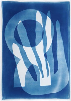 Fauna Marina, Azul y Blanco, Formas Atrevidas, Elemento Figurativo Paisaje Marino, Papel