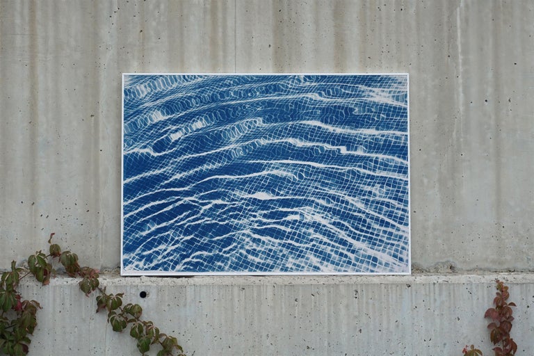 Miami Art Deco Pool Blue Cyanotype, Watercolor Paper, 100x70cm, Limited Edition  For Sale 1