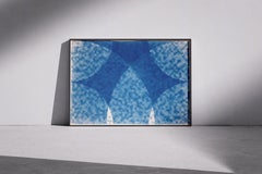 Parting of the Sky, Blue Tones Handmade Cyanotype Monotype on Watercolor Paper