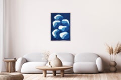 Pile of Stones in Blue, Handmade Cyanotype Monotype, Organic Geology Set, Paper