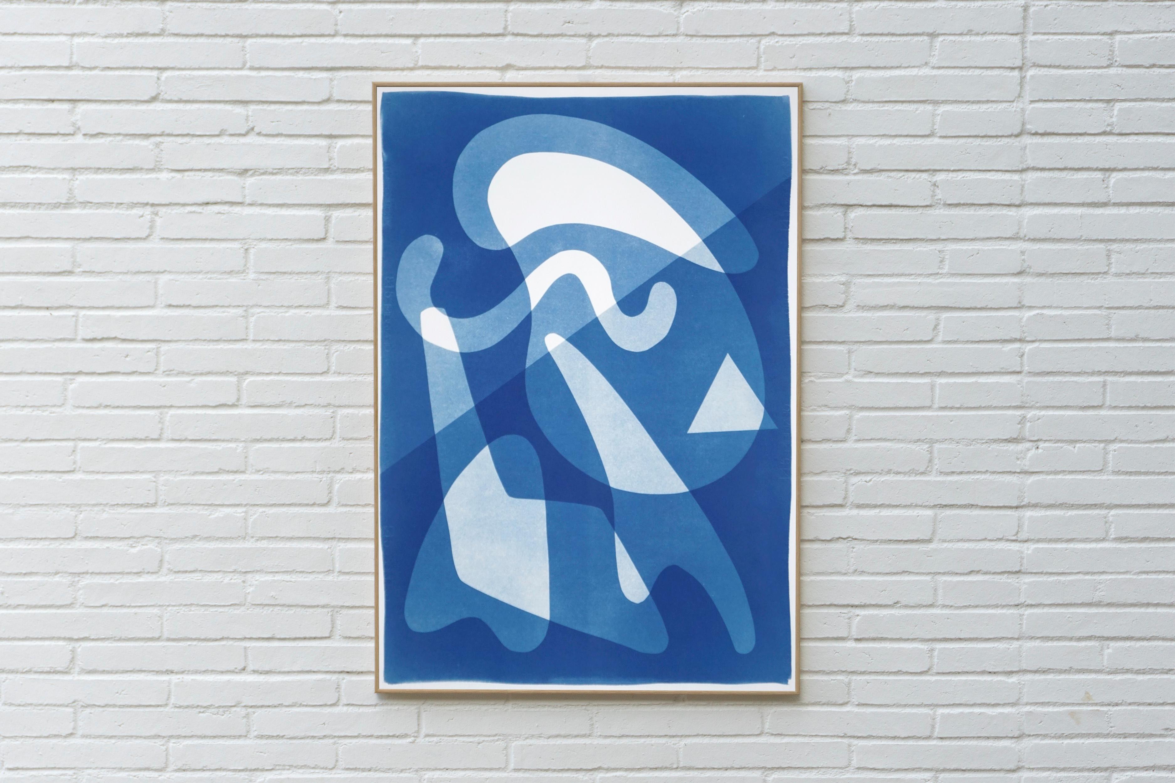 Retro Futuristic Shapes in Blue, Cyanotype Monotype, Smooth Jetson, Seventies - Modern Photograph by Kind of Cyan