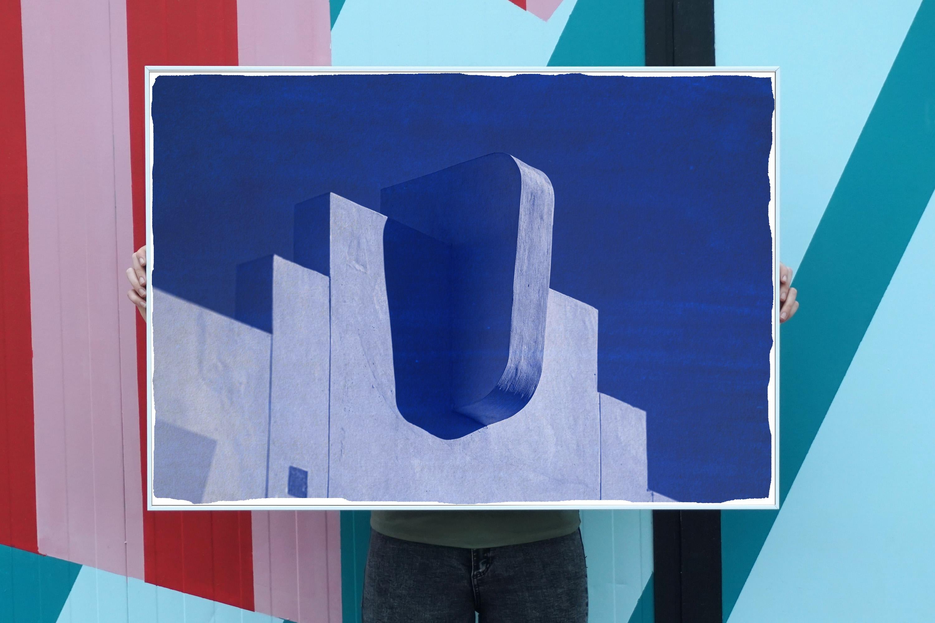 This is an exclusive handprinted limited edition cyanotype. 
This beautiful cyanotype portrays an iconic cornice from a gorgeous Art-Deco Miami building. 

Details:
+ Title: Tropical Brutalist Cornice
+ Year: 2021
+ Edition Size: 100
+ Stamped and