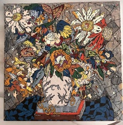 "Blumen" Abstract Painting 20" x 20" inch by Kinda Adly