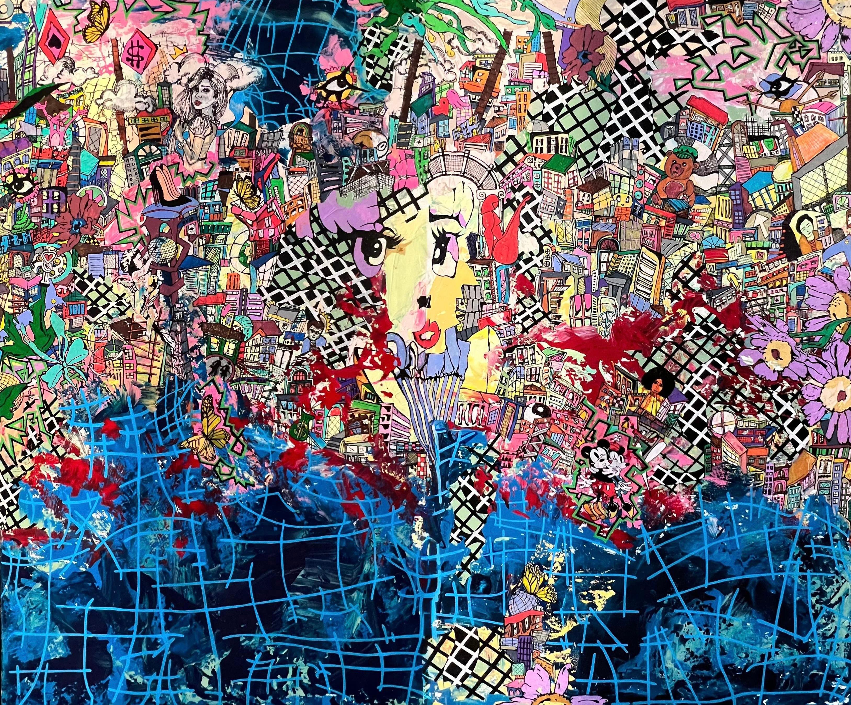 "Chequered Fantasy" Abstract Painting 39" x 47" inch by Kinda Adly

Kinda Adly, born in Egypt in 1989, is a self-taught artist. She grew up in Egypt and currently lives in Switzerland.
Her love for art has inspired her to experience colors through