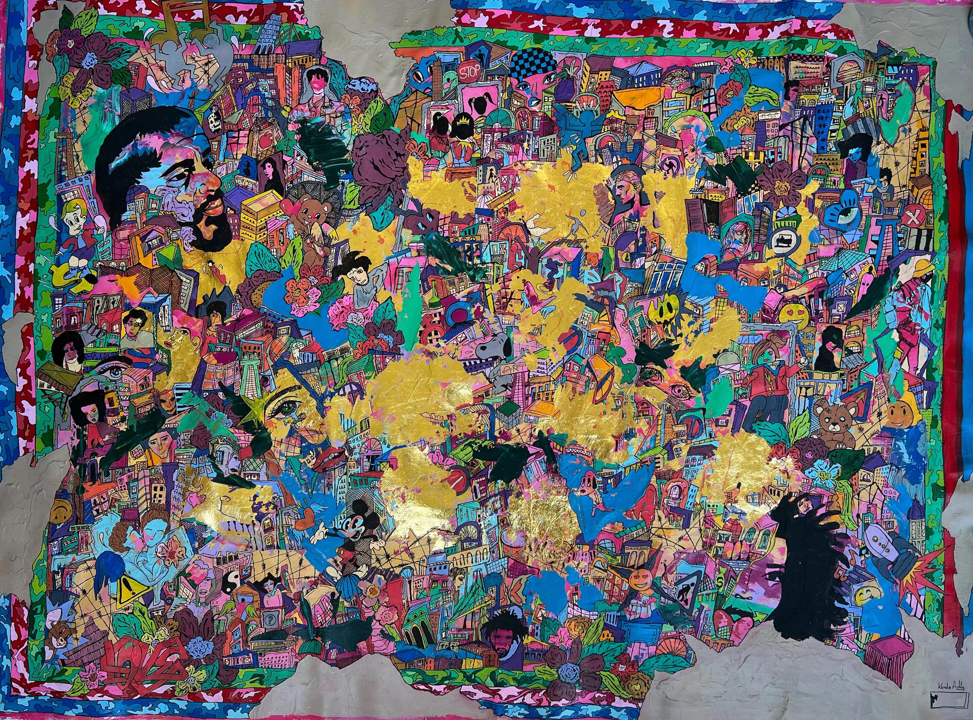 "Gold Frenzy" Acryl & Tinte Gemälde 41" x 53" Zoll von Kinda Adly

* Aufgrund der Politik des Kulturministeriums kann die Bearbeitungszeit (Papierkram) bis zu 2-5 Wochen dauern. 

Kinda Adly, 1989 in Ägypten geboren, ist ein Autodidakt. Sie wuchs in