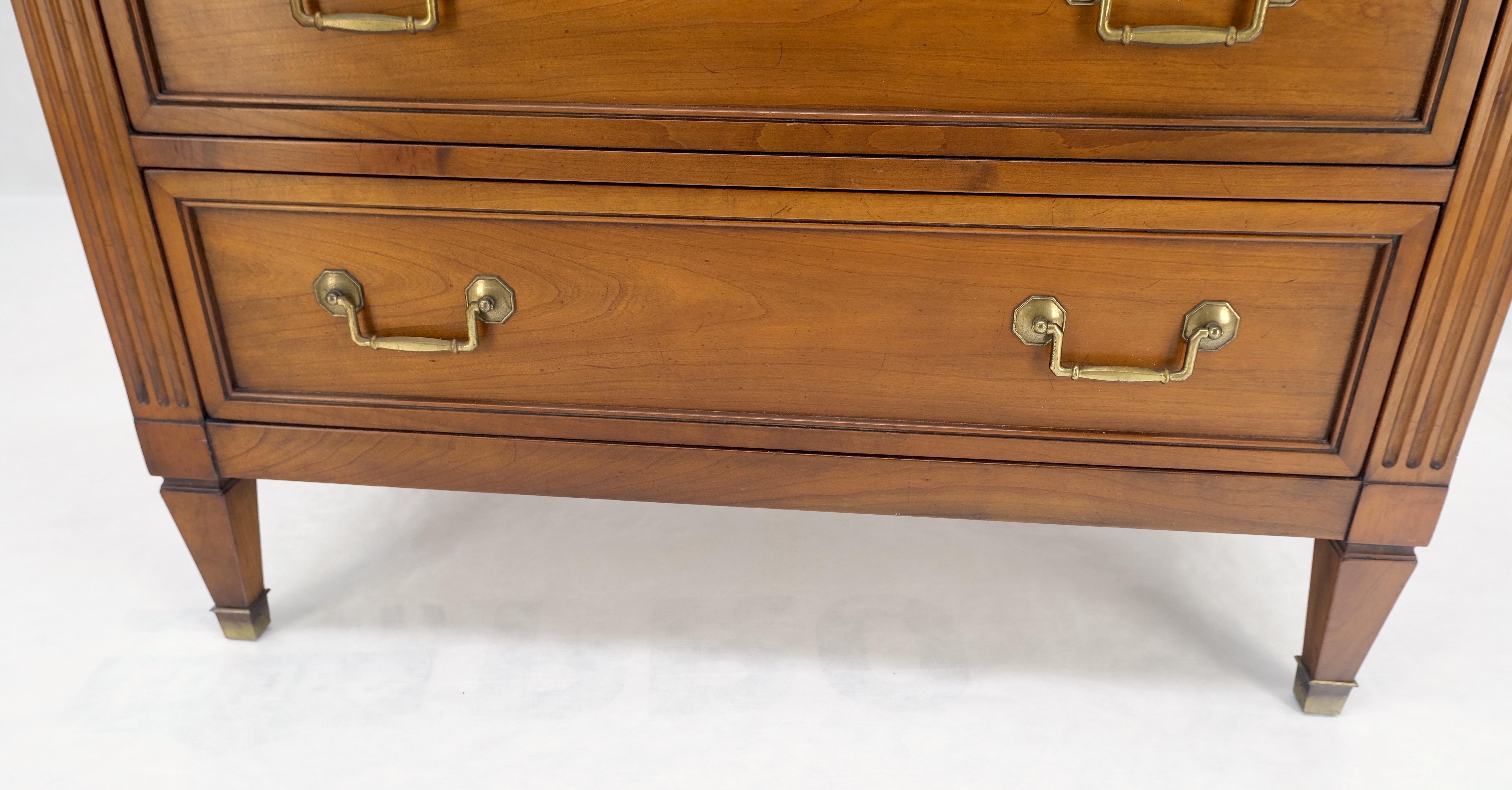 Kindel 7 Drawers Fruitwood Heavy Brass Drop Pulls High Chest Tall Dresser Mint! For Sale 2