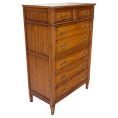 Kindel 7 cassetti in legno di frutta con tiranti a goccia in ottone, cassettiera alta Mint!