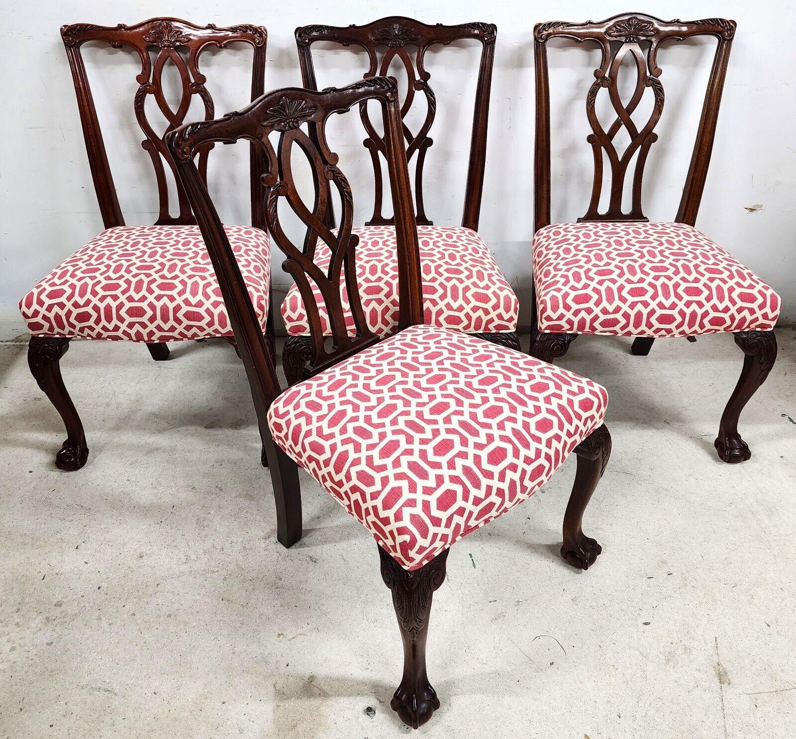 Hand-Carved Kindel Chippendale Ball & Claw Dining Chairs 
