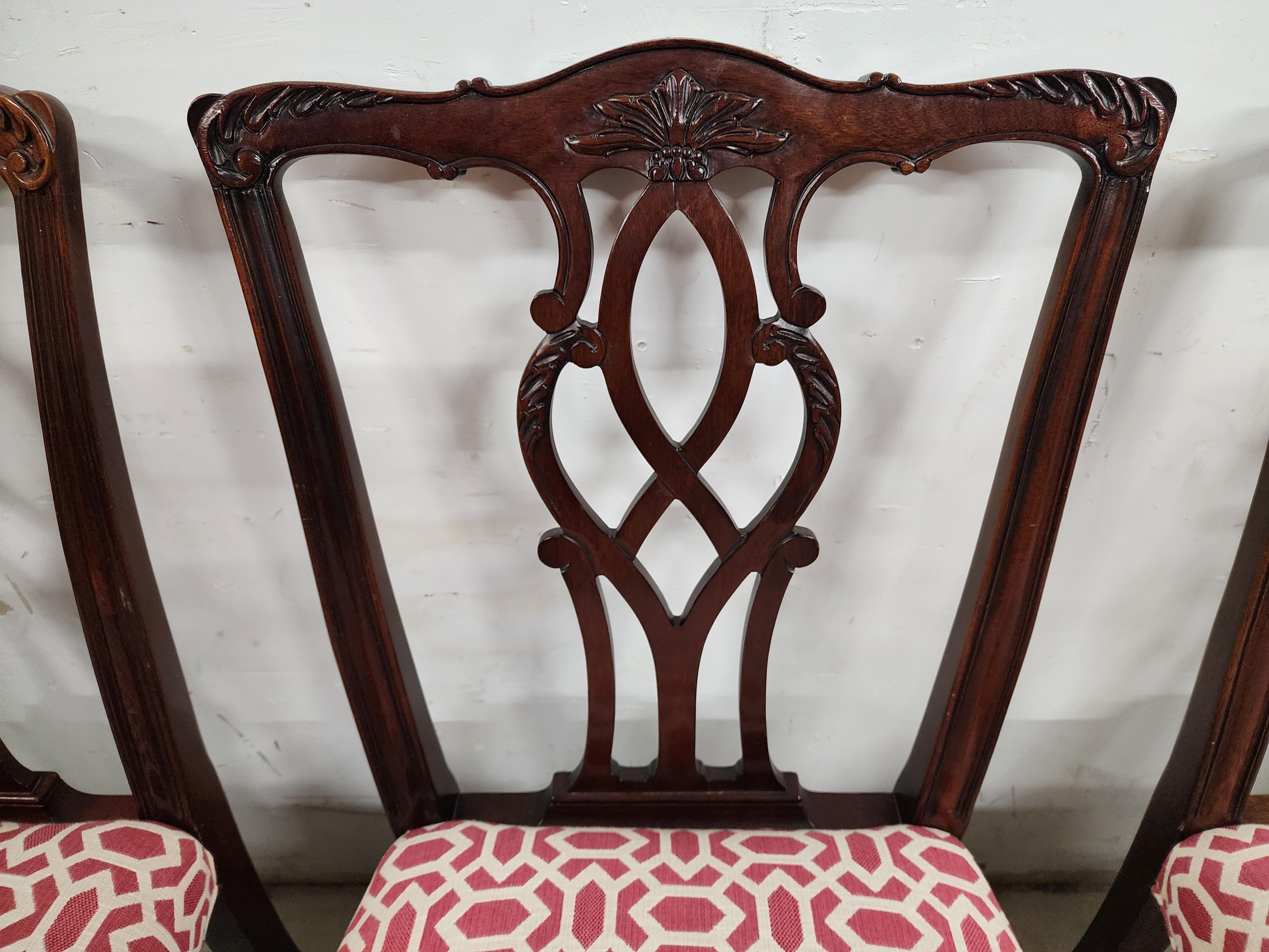Kindel Chippendale Dining Chairs  In Good Condition For Sale In Lake Worth, FL
