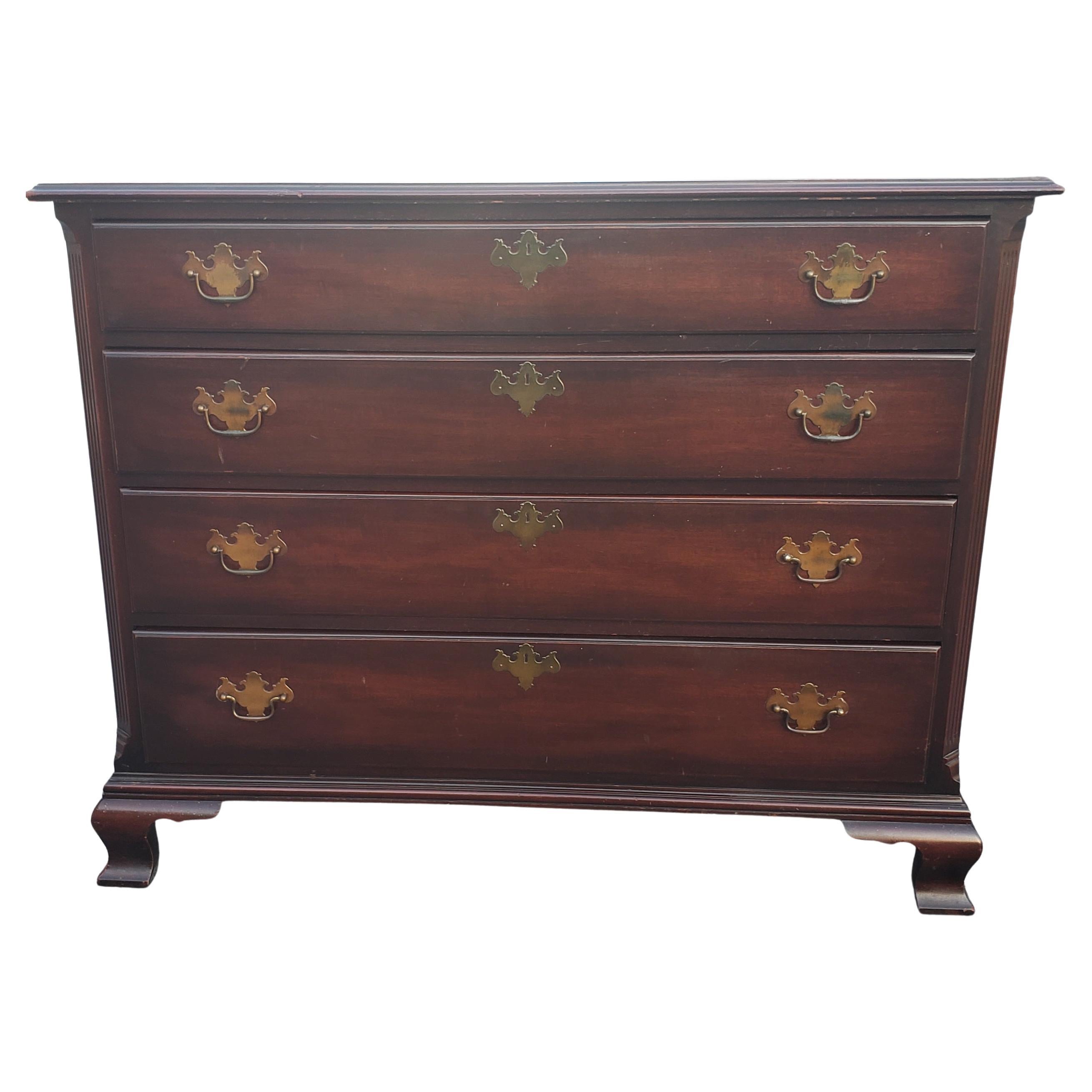 Kindel Chippendale Mahogany Chest of Drawers Commodes For Sale