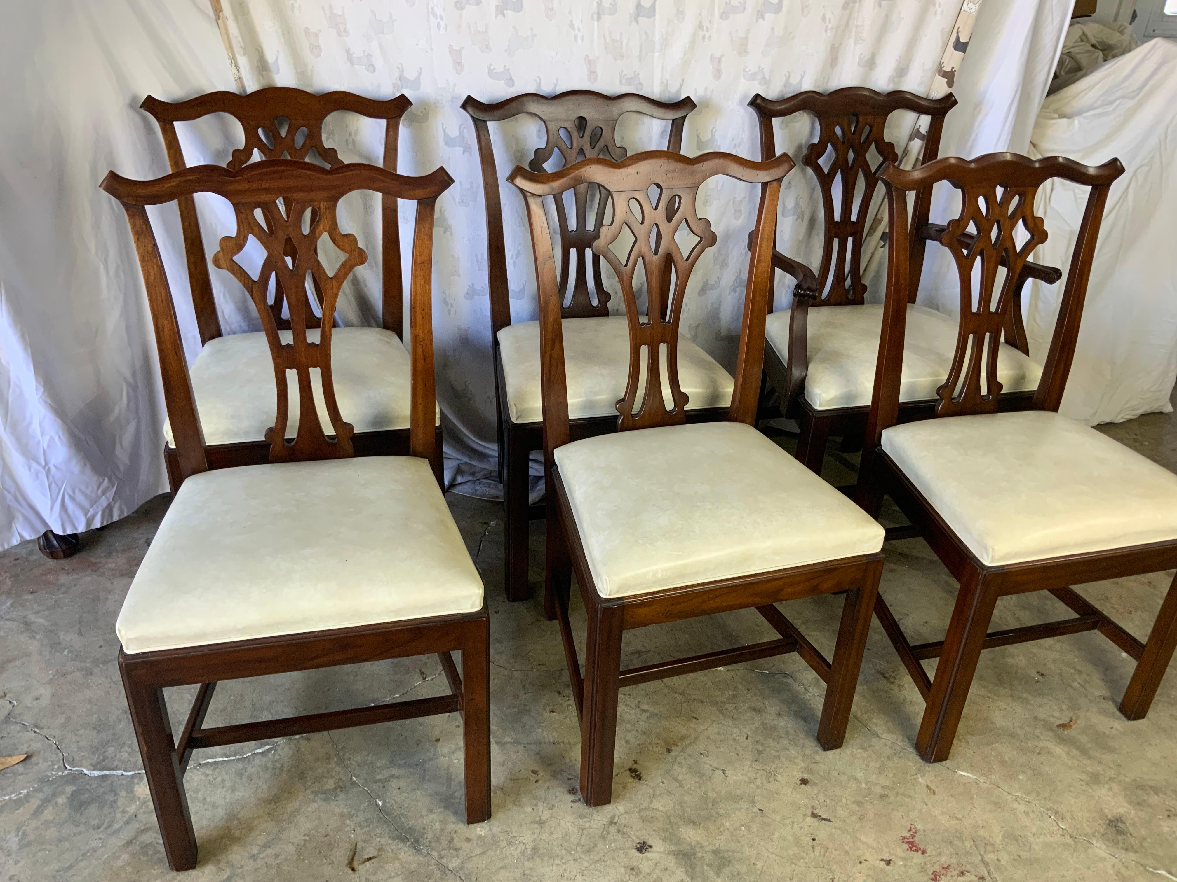 20th Century Kindel Chippendale Style Cherry Dining Chairs