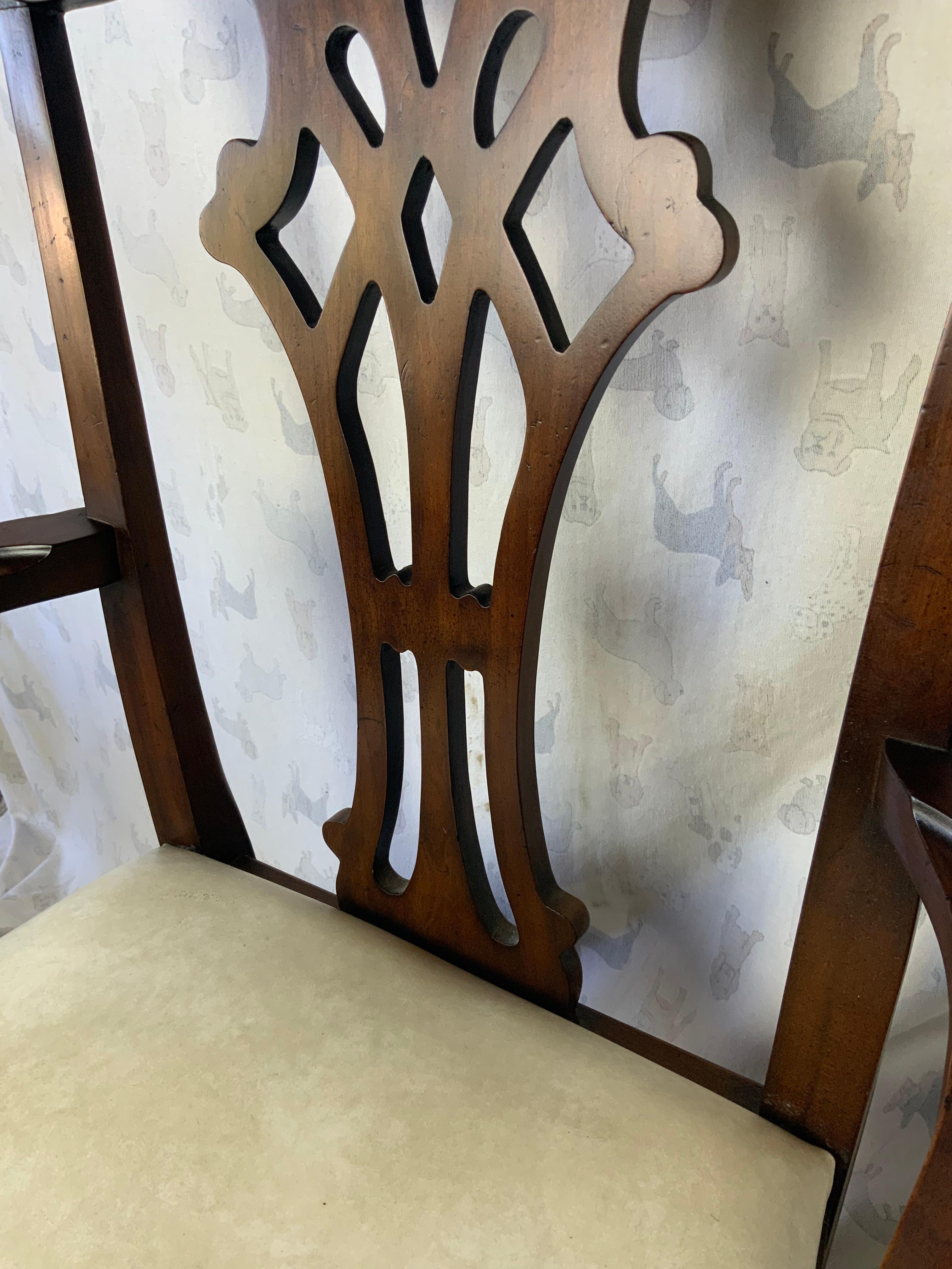 Kindel Chippendale Style Cherry Dining Chairs 3