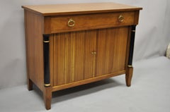 Kindel French Empire Cherry Tambour Door Server Cabinet Console Table